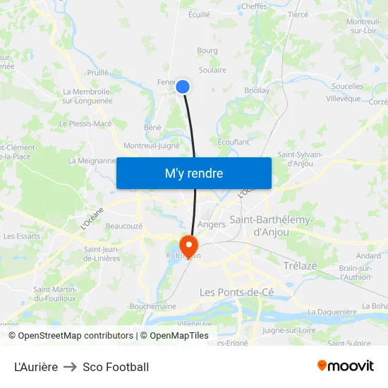L'Aurière to Sco Football map