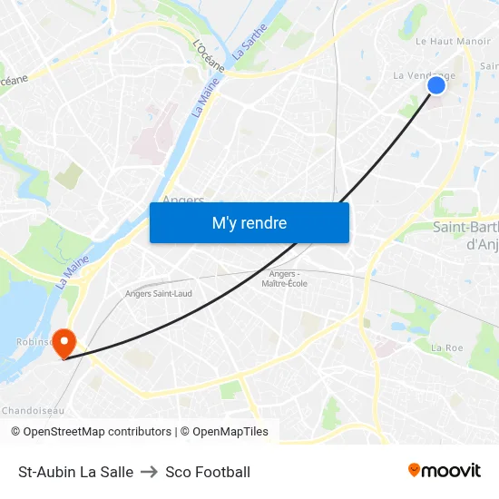 St-Aubin La Salle to Sco Football map