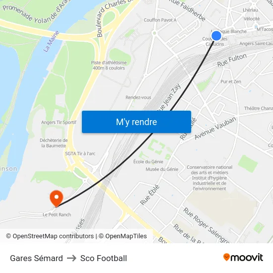 Gares Sémard to Sco Football map