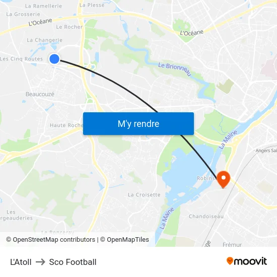 L'Atoll to Sco Football map
