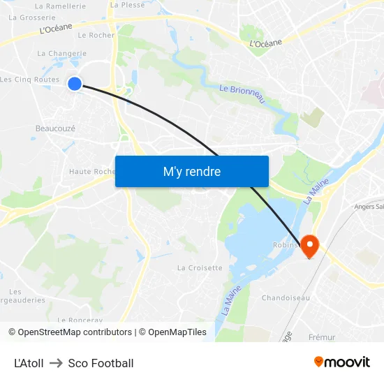 L'Atoll to Sco Football map