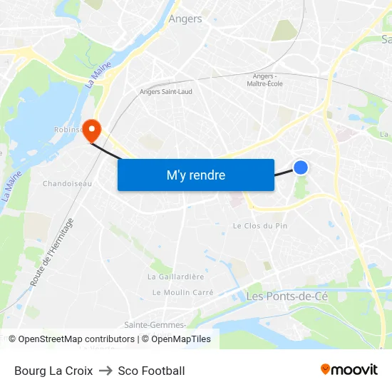 Bourg La Croix to Sco Football map