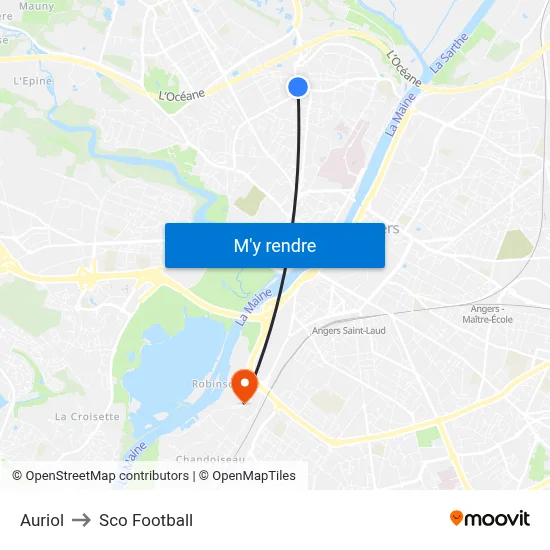Auriol to Sco Football map