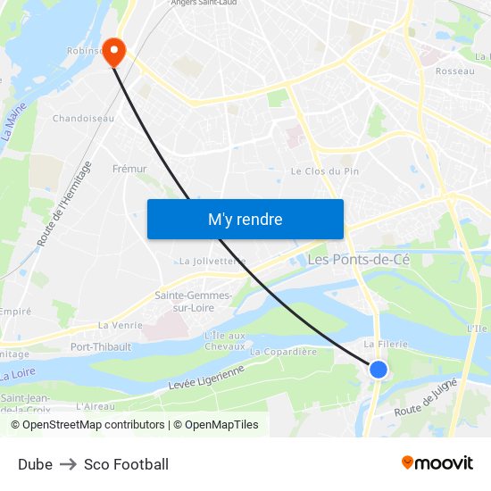 Dube to Sco Football map