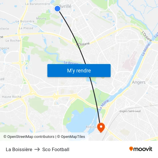 La Boissière to Sco Football map