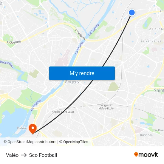 Valéo to Sco Football map