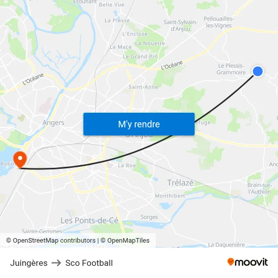 Juingères to Sco Football map