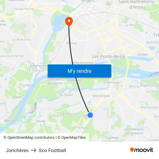 Jonchères to Sco Football map