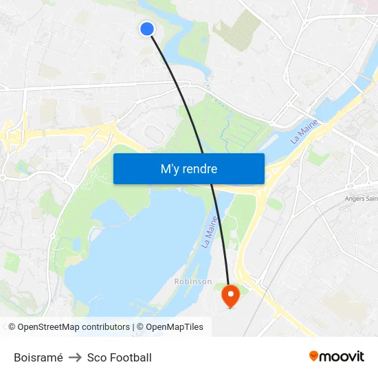 Boisramé to Sco Football map