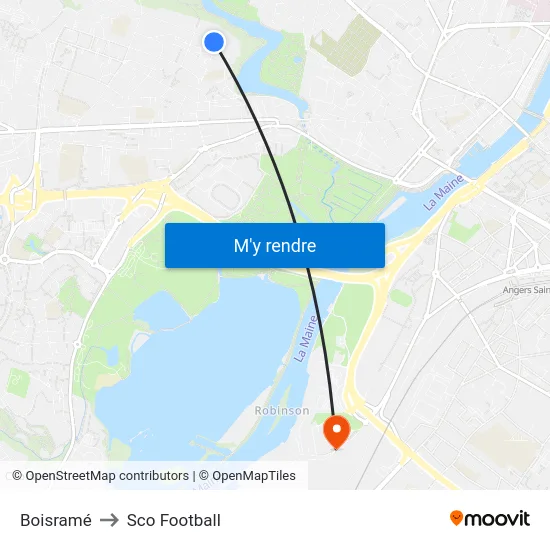 Boisramé to Sco Football map