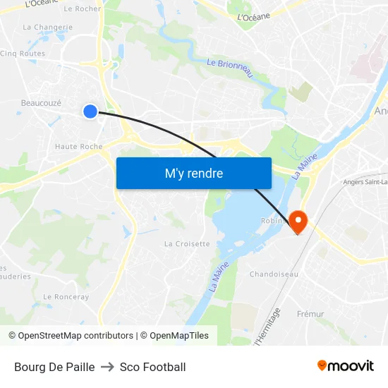 Bourg De Paille to Sco Football map