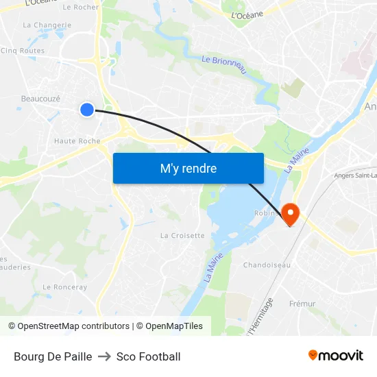 Bourg De Paille to Sco Football map