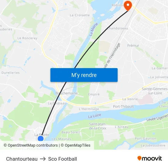Chantourteau to Sco Football map