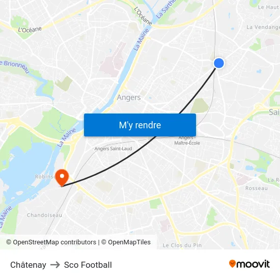 Châtenay to Sco Football map