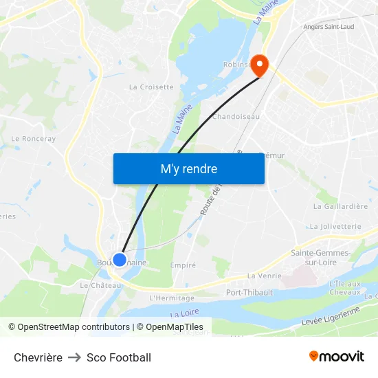 Chevrière to Sco Football map