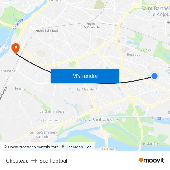 Chouteau to Sco Football map