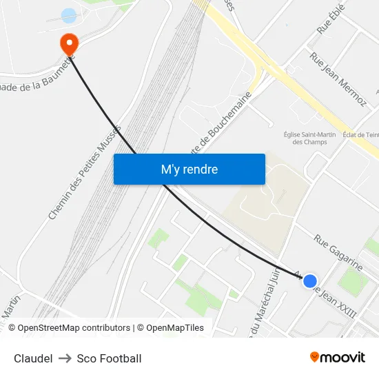 Claudel to Sco Football map
