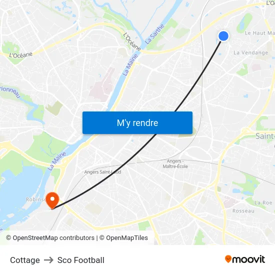Cottage to Sco Football map
