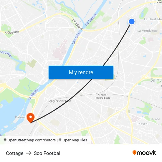 Cottage to Sco Football map