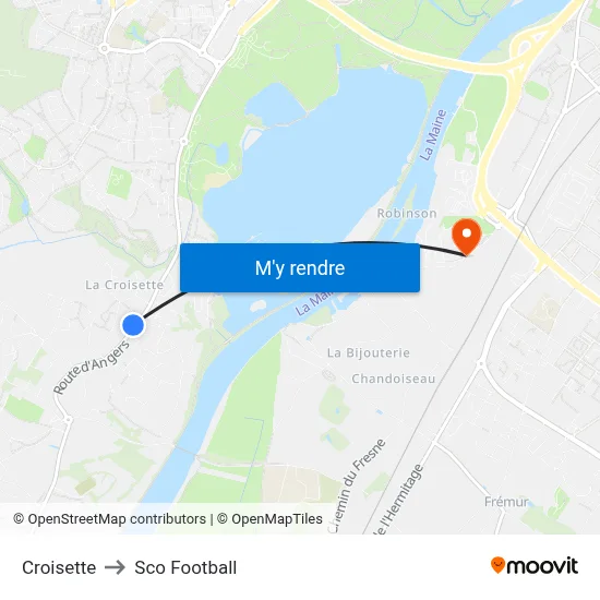 Croisette to Sco Football map