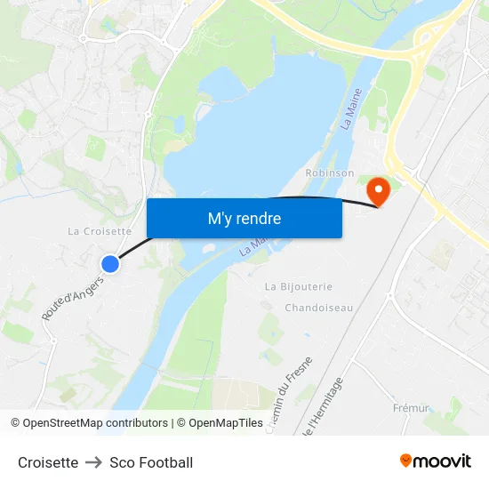 Croisette to Sco Football map