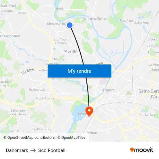 Danemark to Sco Football map
