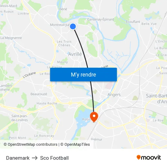 Danemark to Sco Football map