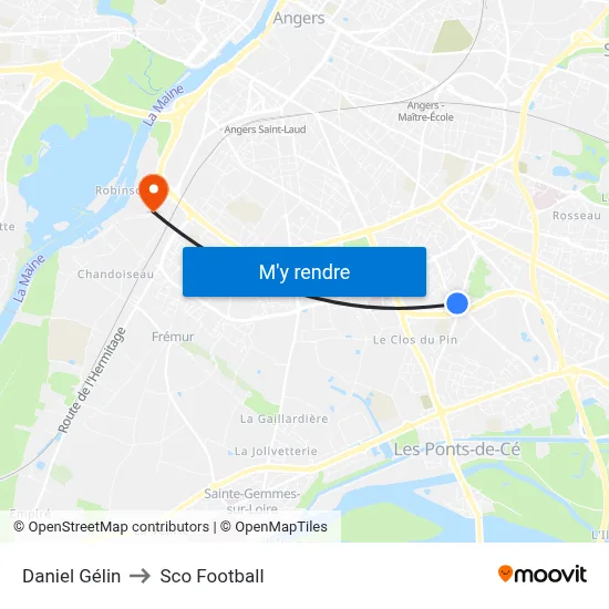 Daniel Gélin to Sco Football map
