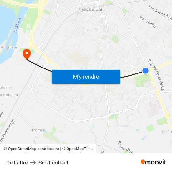 De Lattre to Sco Football map