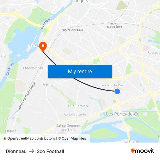Dionneau to Sco Football map