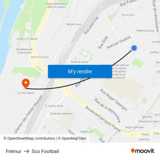 Frémur to Sco Football map