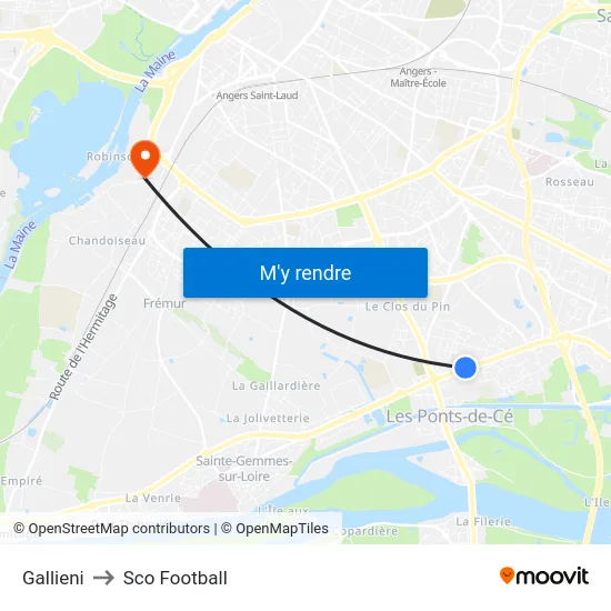 Gallieni to Sco Football map