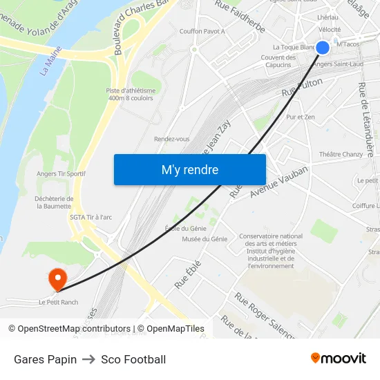 Gares Papin to Sco Football map