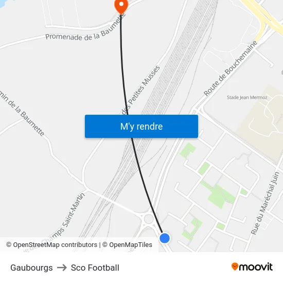 Gaubourgs to Sco Football map