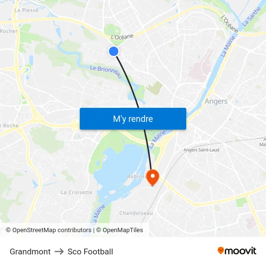 Grandmont to Sco Football map