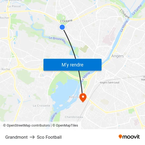Grandmont to Sco Football map