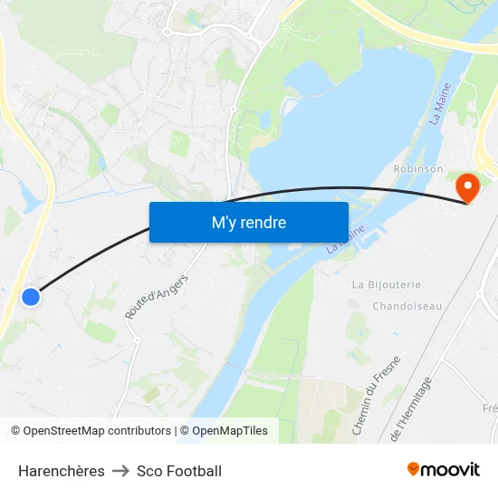 Harenchères to Sco Football map