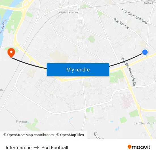 Intermarché to Sco Football map