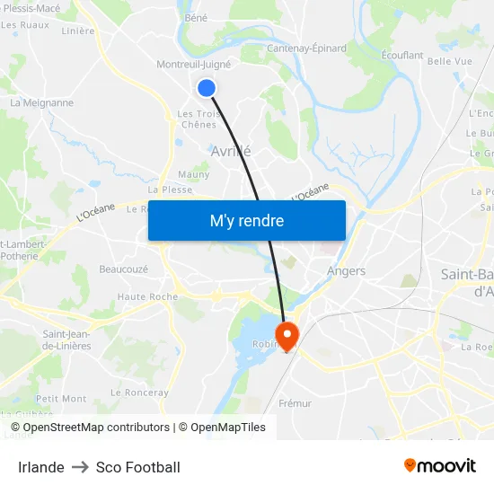 Irlande to Sco Football map