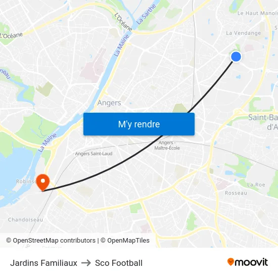 Jardins Familiaux to Sco Football map