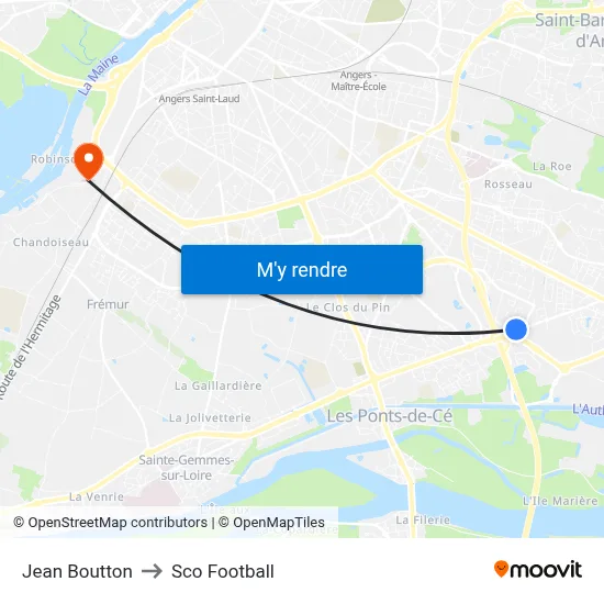 Jean Boutton to Sco Football map