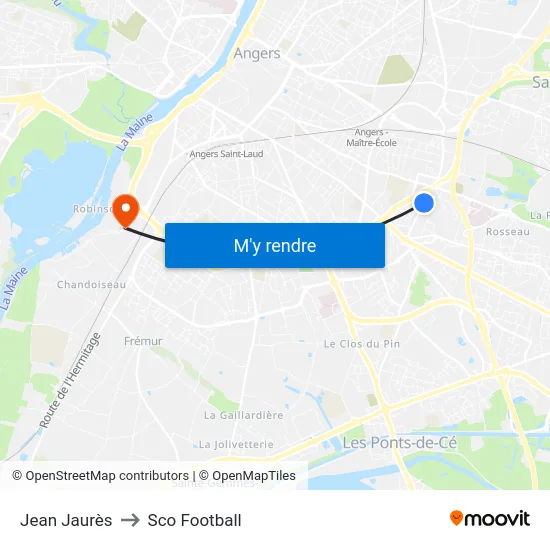 Jean Jaurès to Sco Football map