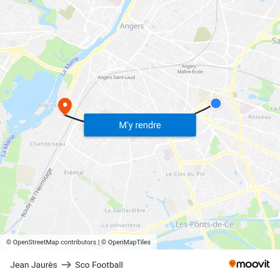 Jean Jaurès to Sco Football map