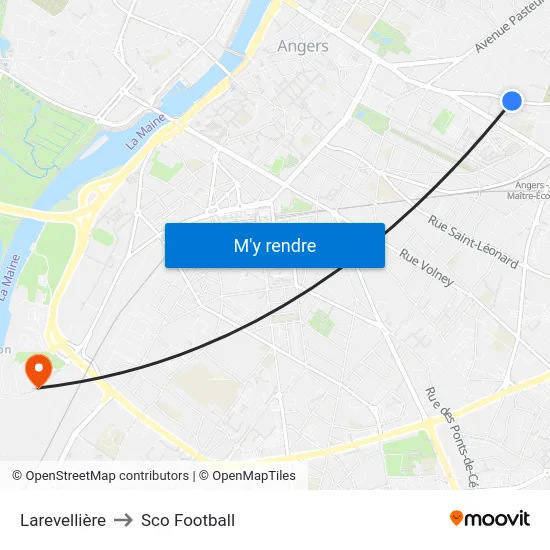 Larevellière to Sco Football map