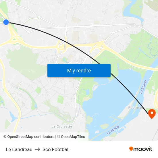 Le Landreau to Sco Football map