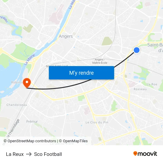 La Reux to Sco Football map