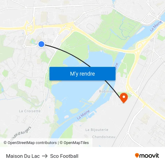 Maison Du Lac to Sco Football map