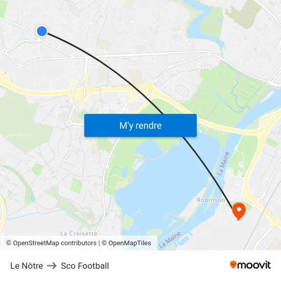 Le Nôtre to Sco Football map