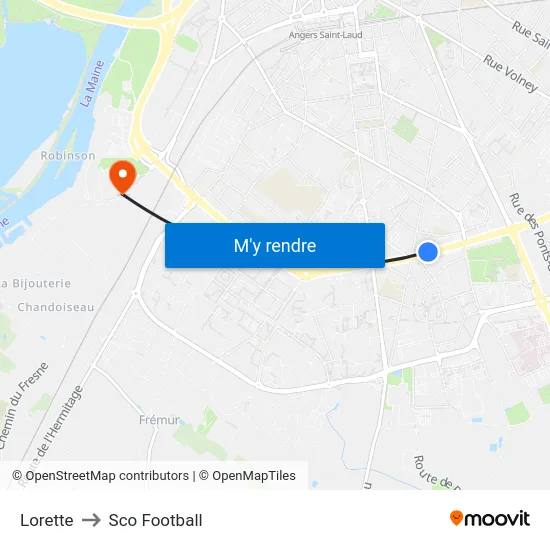 Lorette to Sco Football map