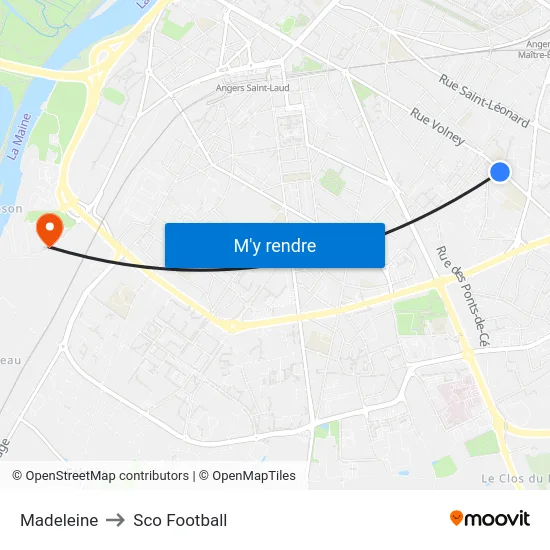 Madeleine to Sco Football map